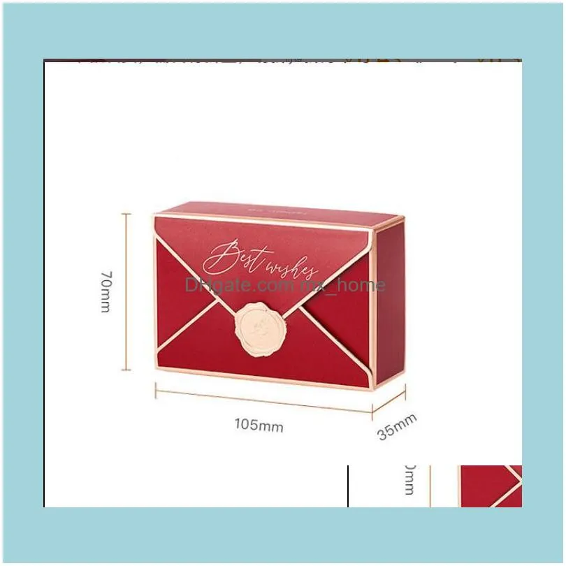 Creative Paper Box Bonbonniere Folding Cardboard Envelope Wedding Candies Gift Box Gift Wrap Packaging Wedding Supplies Packing Box