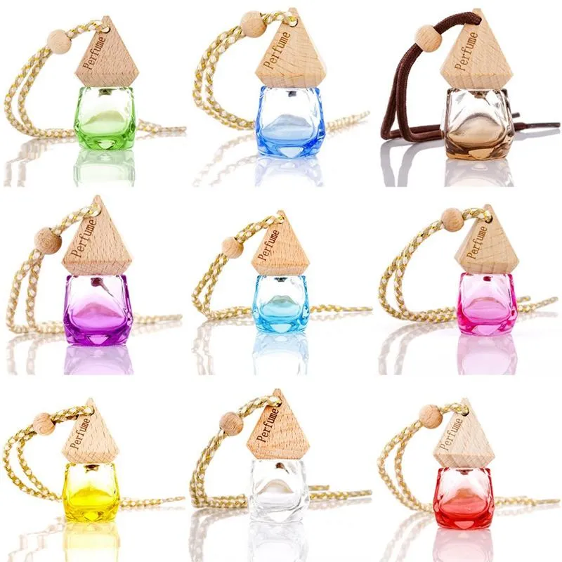 Car Perfume Bottle Pendant Hanging Essential Oil Diffuser for Auto Refillable Diffuser Air Fresher Fragrance Pendants
