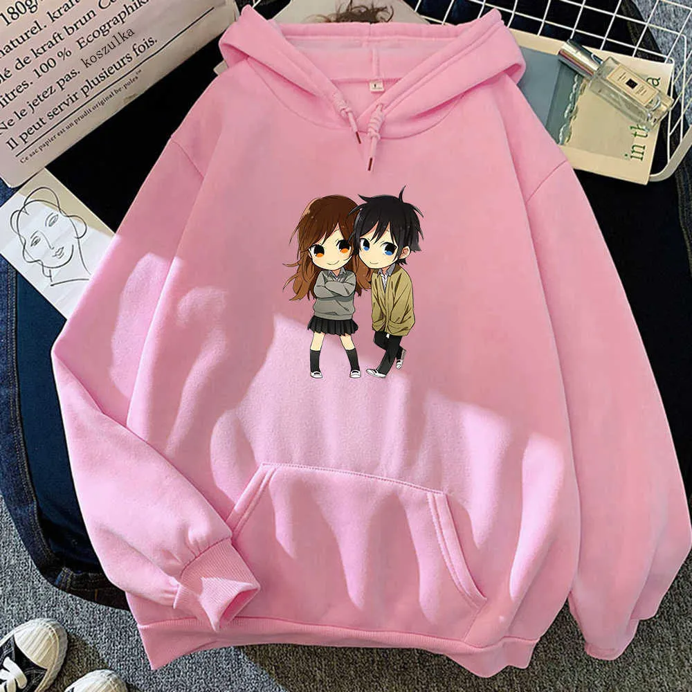 Drôle Anime Horimiya Miyamura Izumi Hori Kyouko Hoodies Drôle de Bande Dessinée Kawaii Imprimé Couple Vêtements Hiver Chaud Sweat Top G1019