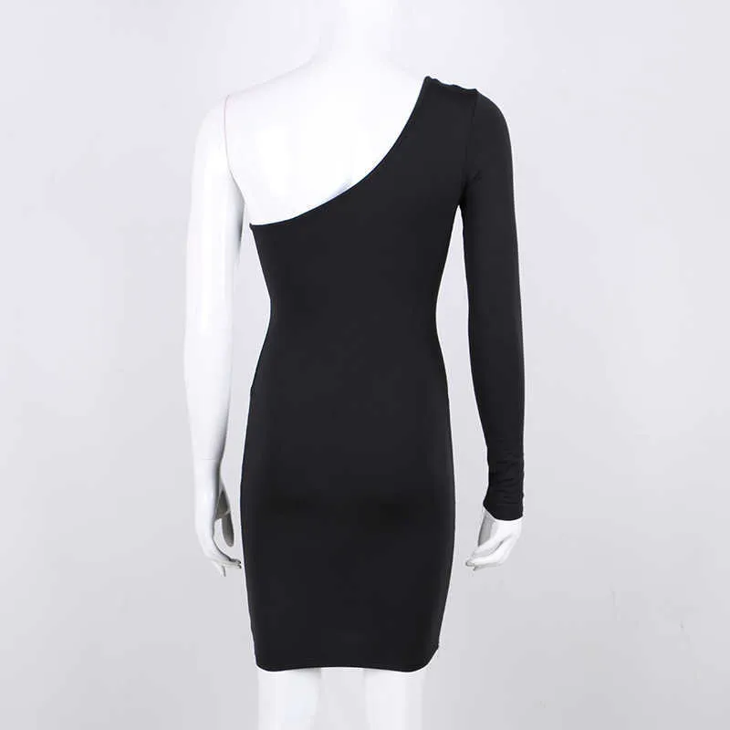 spring long sleeve elastic slim wrap mini dress red black white (4)