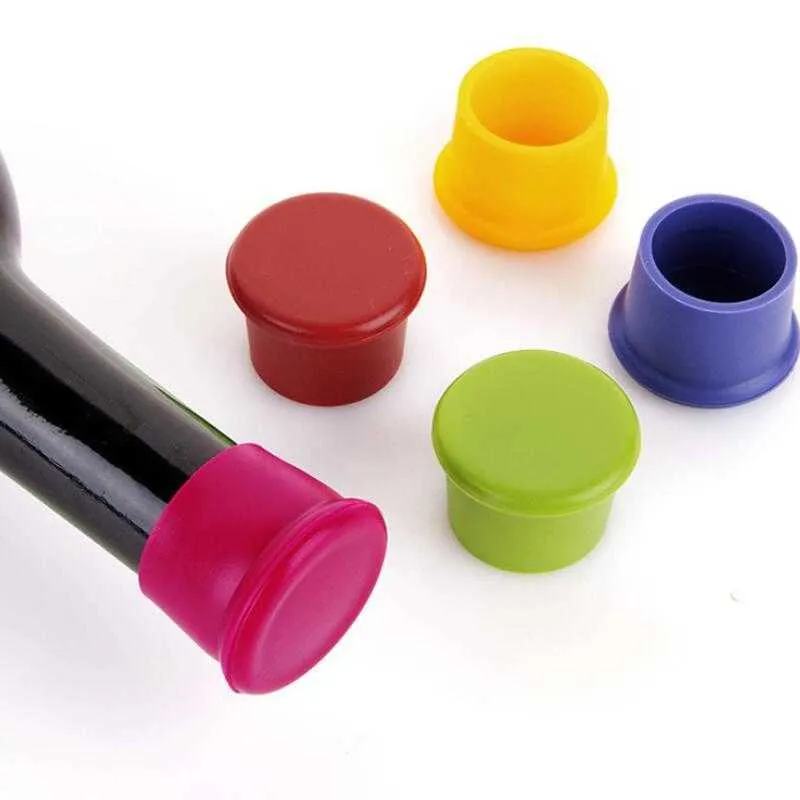 Reusable Silicone Wine Beer Top Bottle Cap Stopper Drink Saver Sealer Beverage Home Kitchen Bar Tools LX4232