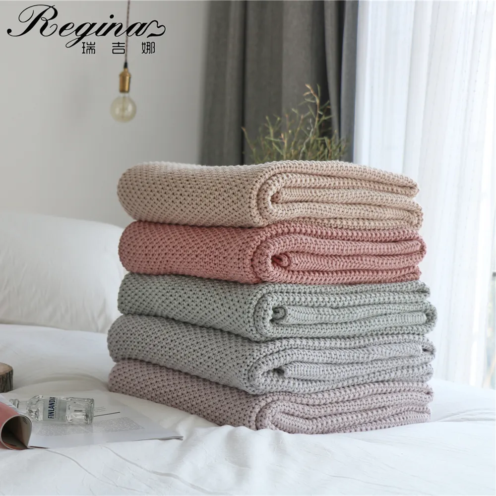 Regina surdimensionné Pure Natural Jet Naturel Couverture Moussitch Couverture tricotée Exquise pour Lit Cozy Canapé Couverture Couverture de voyage