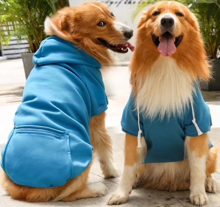 Wholesale Pet Clothes Winter Warm Big Dog Hoodie With Zipper Pocket Puppy Solid Color Coat Fleece Coats Jackets Dogs Supplies XS 5XL BT6750 From Toddlerlife 3.94 DHgate.Com