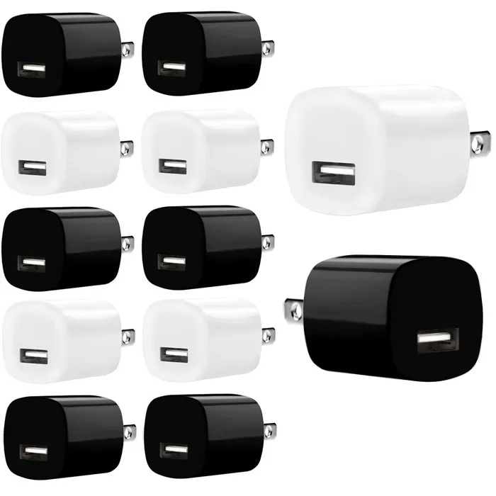 5V 1A US AC Home Travel Wall Charger Plug -adapter för iPhone Samsung HTC Xiaomi Android -telefon Vit svart högkvalitativ telefonladdare