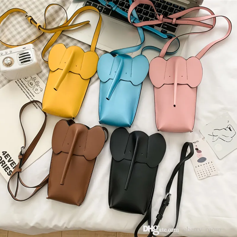 çocuklar karikatür casul cüzdan moda bebek kızlar fil cep telefon çantası kadın hayvan tarzı mini tek omuz crossbody çantaları f588