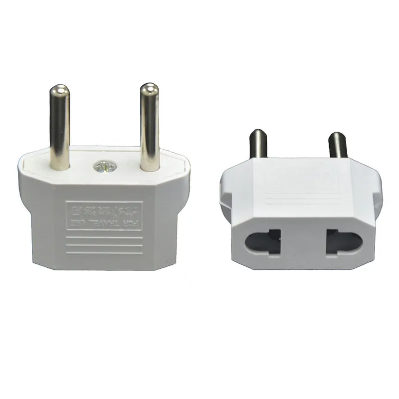 Witte kleur Klein 2-pins ijzer naar EU US AU reislader Adapter Convertor AC Power Plug Converter Socket 3000pcs / lot