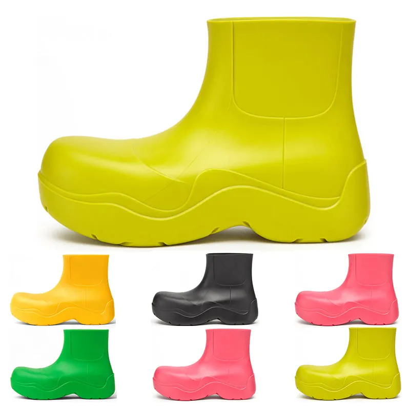 top Chelsea boots womens Candy solid colors pink triple black bule Pistachio Frost yellow red orange platform Martin Ankle Boot round toes waterproof outdoor