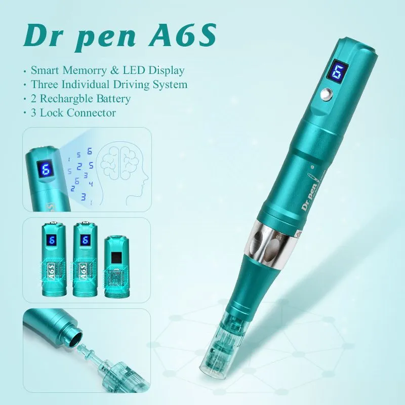 DR.PEN ULTIMA A6S Wireless Professional Professional Derma Pen Electric Care Care Care Устройство Micro-Gangleting Машина Омоложение Система отличной