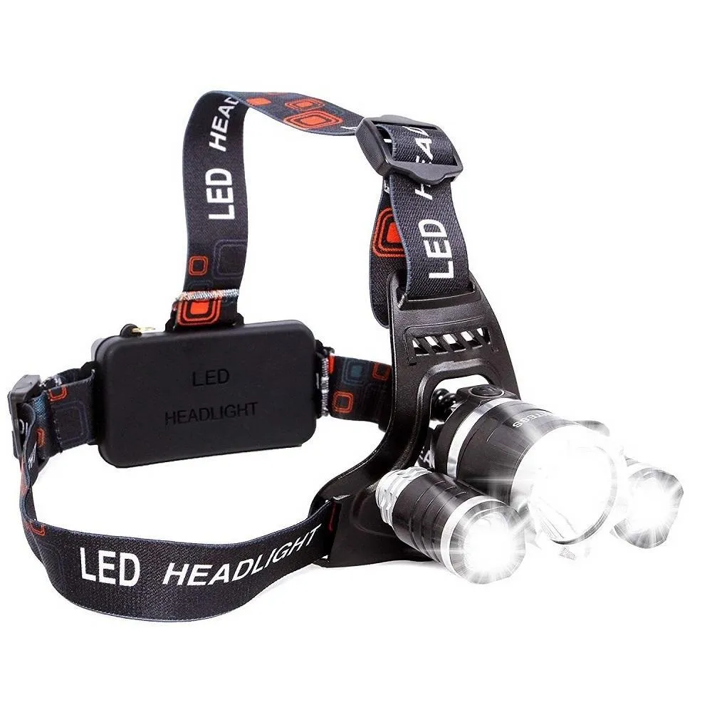 2021 مصباح أمامي جديد 13000LM XM-T6 3LELLERS HEAD HEAD LIGHT LIGHT LAMP LAMPENTIN