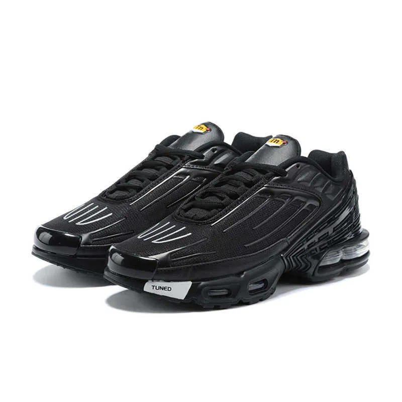 Tn Plus 3 Running Shoes Mens Trainers Chaussures Triple Black Deep