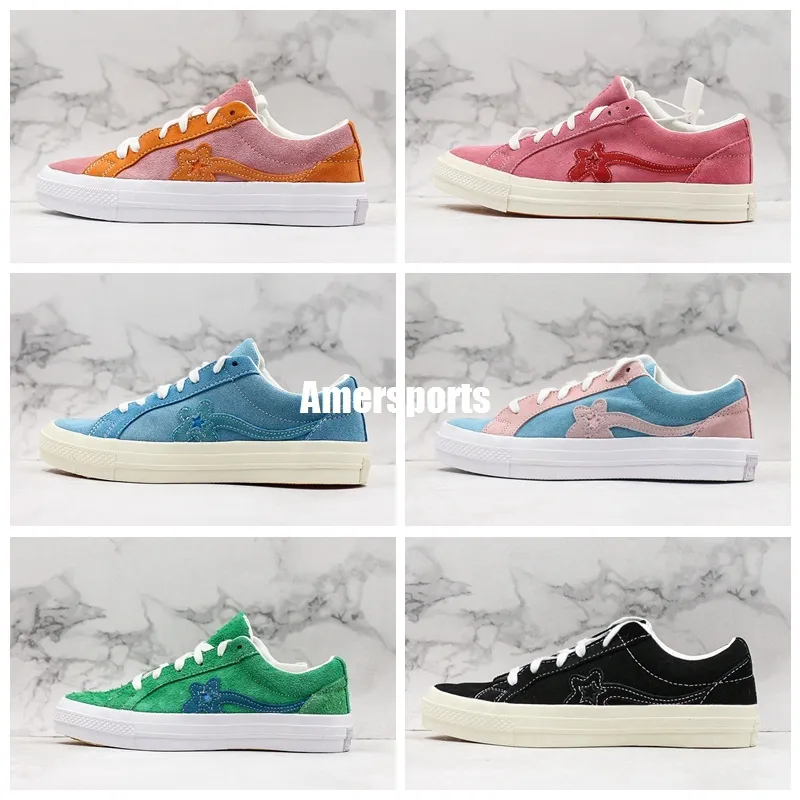 Basketball Shoes Color Ttc Creator One Star Golf Ox Le Fleur Wang Suede Green Yellow Beige Sunflower Skate Sneakers 7 Colors Bag