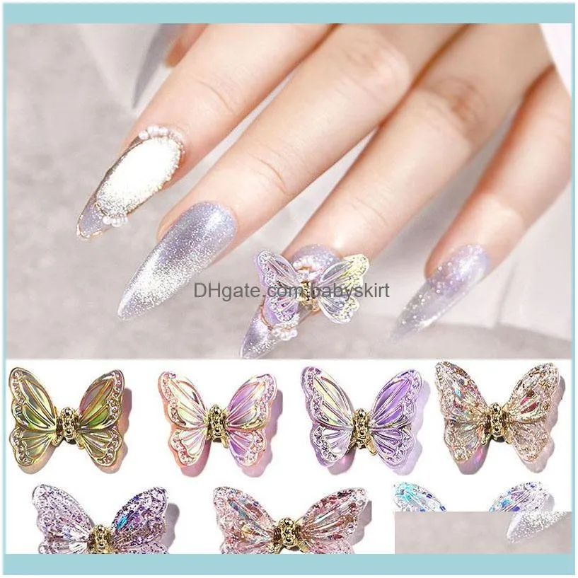 Nail Art Decorations Aurora Crystal Butterfly Zirconia DIY Jewelry Fashion Zircon Shiny Flying 3D Glitter Decor