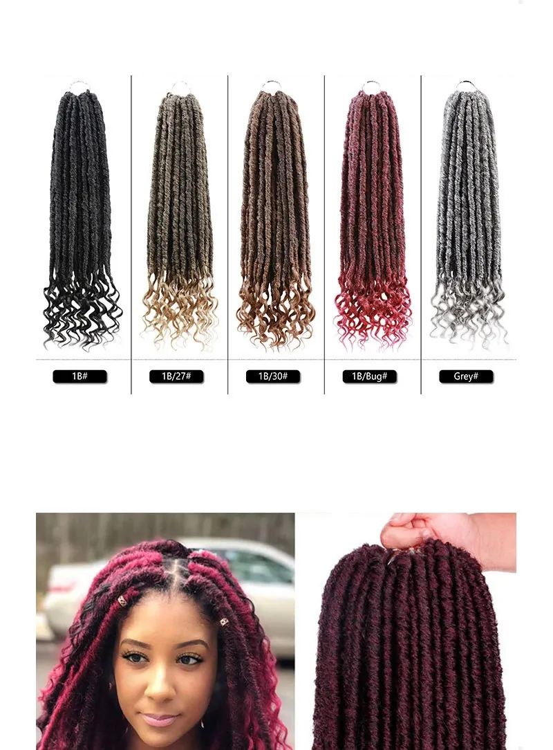 Masse Di Capelli Intrecciatura Africana Trecce Ricce Di Colore Puro 16 20  Pollici Dreadlocks Alluncinetto Estensioni Acconciatura Ondulata Nero  Marrone Borgogna Biondo Da 3,36 € | DHgate, image size:800x1084