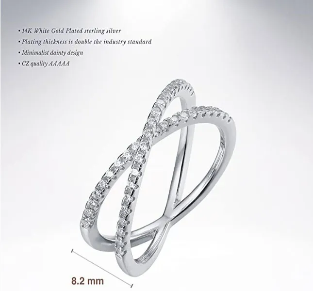 Princess Round Cut Diamond Ring 18k Rose Gold Cross Filled Jewelry Bridal Wedding Engagement Anniversary