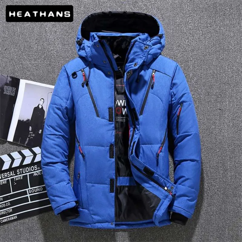 -30 graus de inverno homens roupas brancas pato para baixo jaqueta parkas homens engrossar casacos de neve quentes casacos masculinos windbreaker casaco 210928