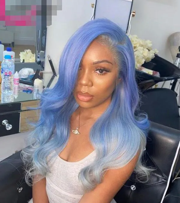 30 Inch Silver Grey Ombre Blue 13x4 Lace Frontal Human Hair Wigs Brazilian  Virgin Hair Grey Ombre Body Wave Lace Front Wig - Wigs - AliExpress
