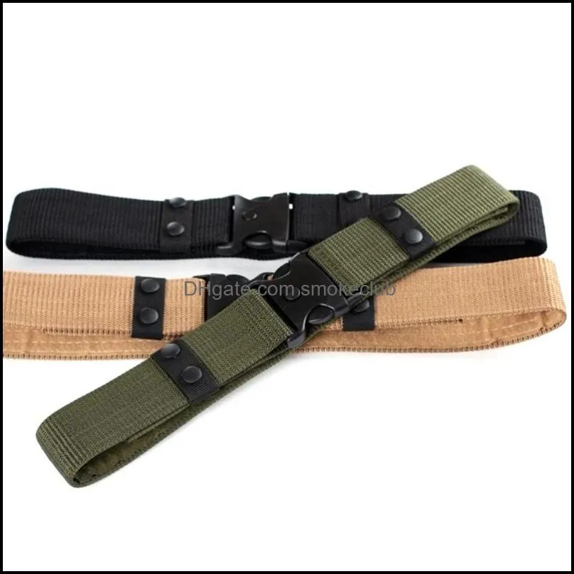 Waist Support Multi-functional Outdoor Survival Nylon Belt Strap Quick Release Buckle (Black)