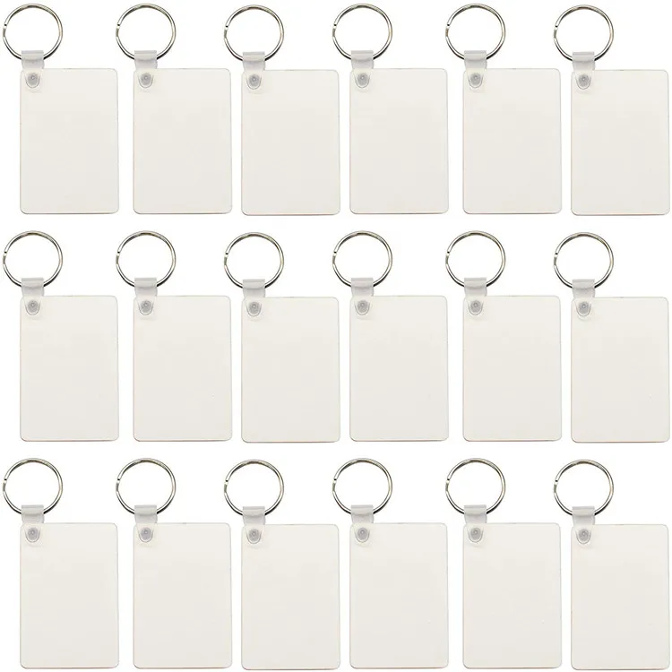 Sublimation Porte-clés vierges Party Favor Articles divers MDF Pendentifs clés en bois Transfert thermique Porte-clés double face Blanc Cadeau Porte-clés Accessoires