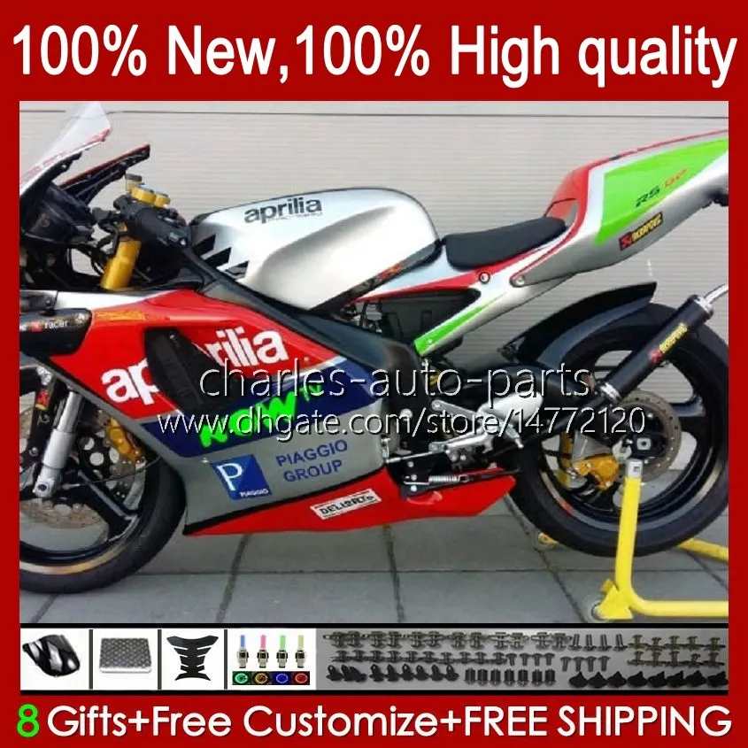 Aprilia RSV RS 125 RRR 125RR RS125 99 00 01 02 03 04 05 RSV125 RSV-125 RSV125 RSV-125 1999 2000 2001 2002 2003 2004 2005 RSV125RR 99-05 Vücut Yeşil Kırmızı Kiti