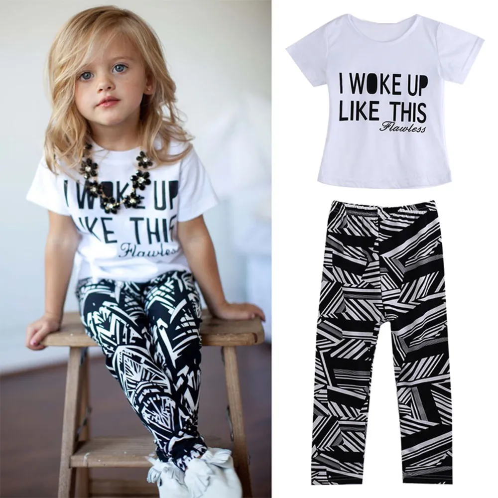 Ragazze Hot Stripe Baby Like This Camicia e pantaloni per bambini Completi per bambini Completi per bambini 2 pezzi