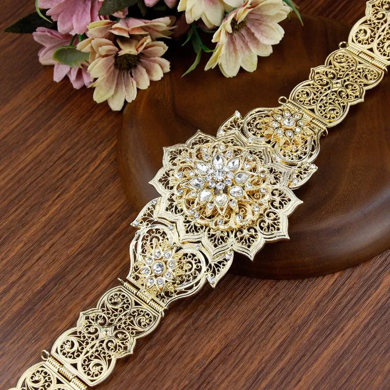 Belts Sunspicems Gold Silver Color Moroccan Caftan Wedding Jewelry Arab Robe Bijoux Bridal Gift Dress Waist Belt For Women