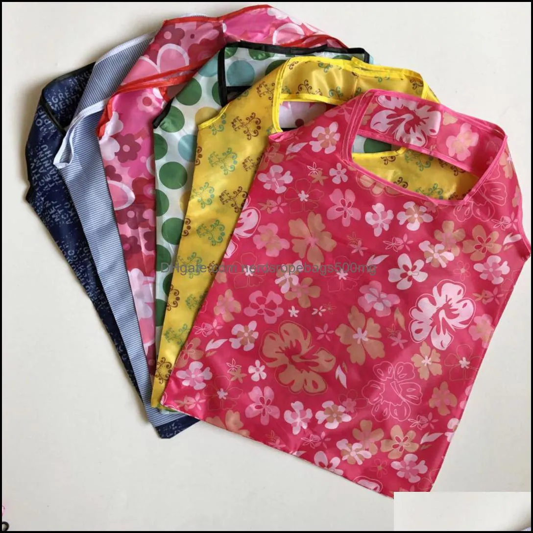 Home Storage Nylon Foldable Shopping Bags Reusable Eco-Friendly folding Ladies bag