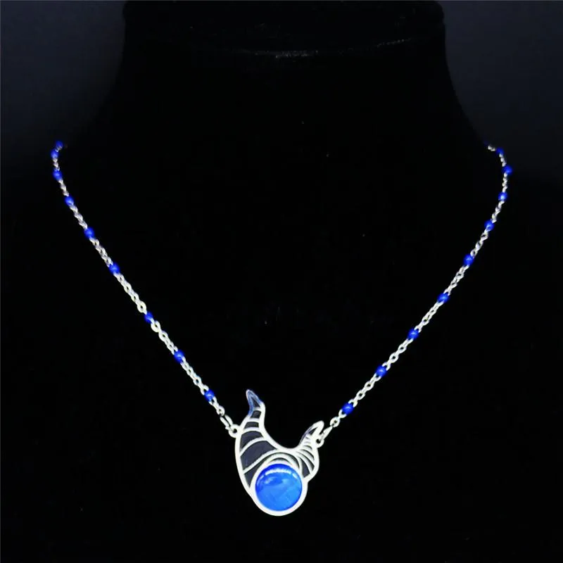 Pendant Necklaces AFAWA Witch Enamel Stainless Steel Necklace Black Color Jewelry Gargantillas Cortas Mujer Moda N3704S05