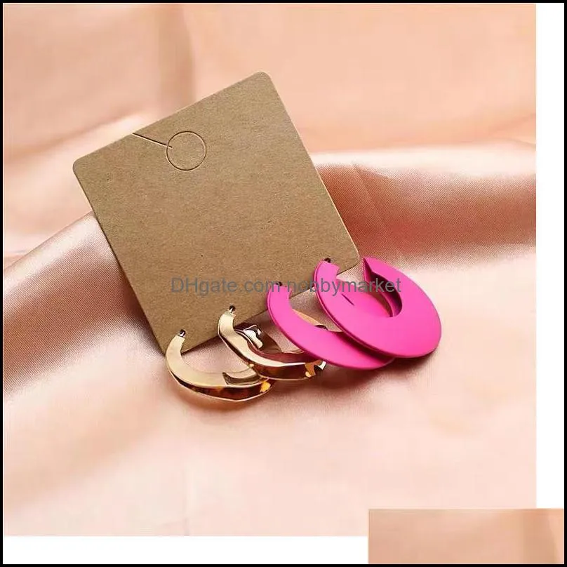 Stud European And American Style Set Earrings Metal Irregular Paint Trend Exaggerated Personality Fashionable Girl