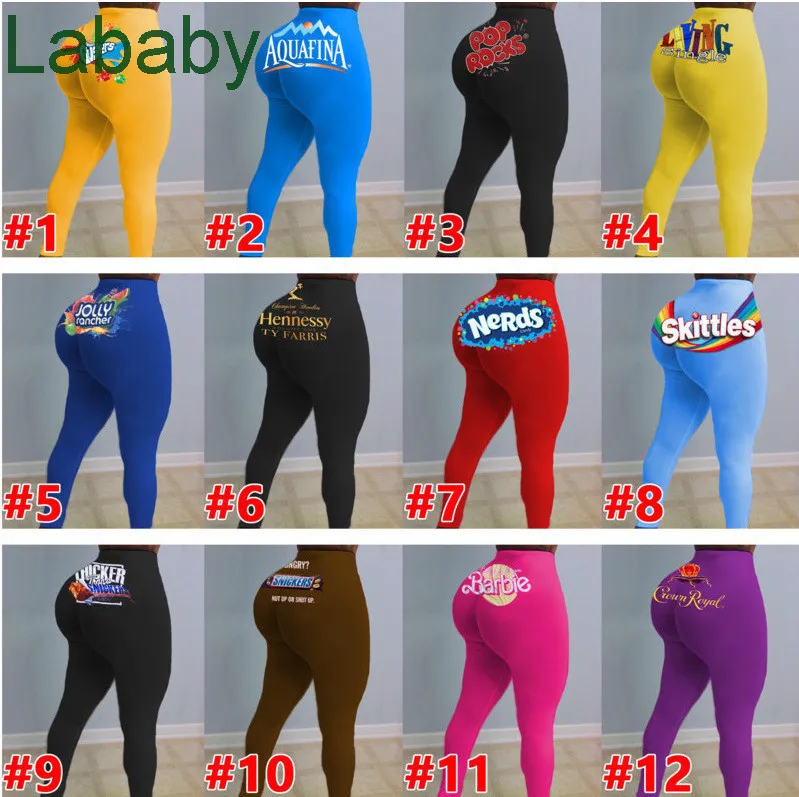 Pantalones de mujer Yoga Sexy Slim Personalizar cartas de patrón Leggings impresos Damas Nuevas moda de pantalones apretados