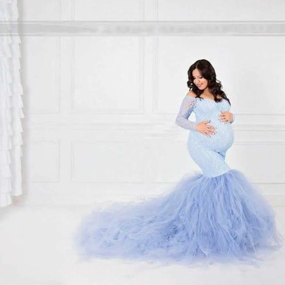 Elegence Maternity Photography Props Dresses Lace Mesh Long Pregnancy Dress For Pregnant Women Maxi Maternity Gown Photo Shoots (5)
