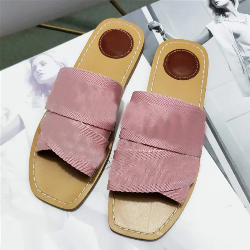 2021 Retro Slippers Letter Sandals Shoes Flops Genuine Leather Casual Ladies Flat Slipper Summer Outdoor Beach Loafer Party Holiday Fashion Women Shoe