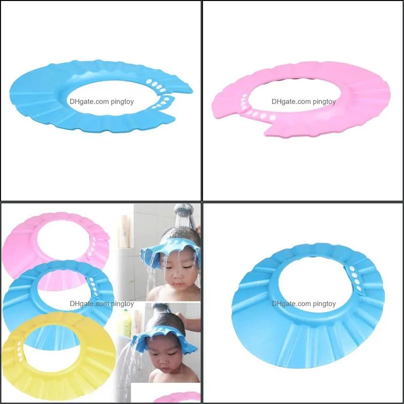 EVA foam Adjustable Baby Shower Cap Child Kids Shampoo Bath Shower Cap Hat Wash Hair Shield for Kids Head