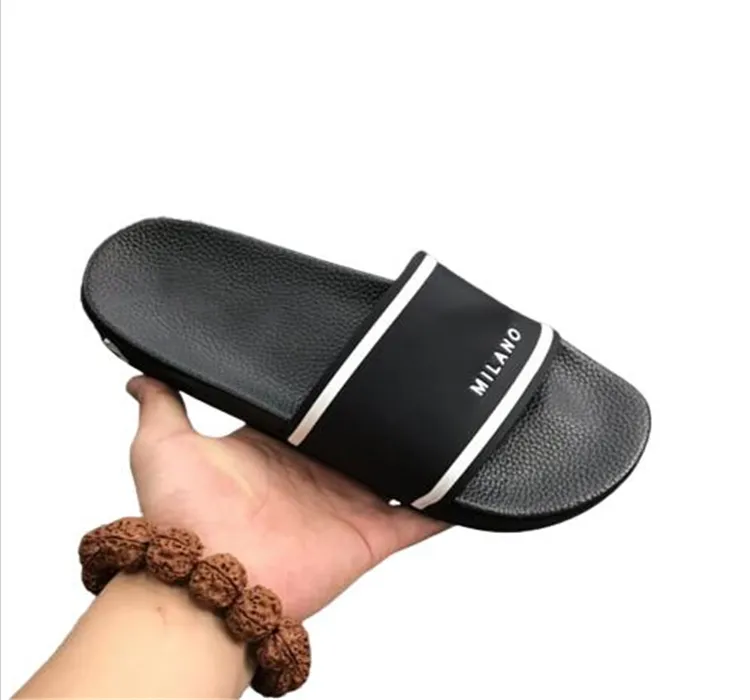 20ss Designer Luxury Slides herrtofflor Korrekt blomtryck Läder dam Flip Flops svart Vit Röd Med box Dust Bag Mode Män skor sandaler #2163 Tofflor