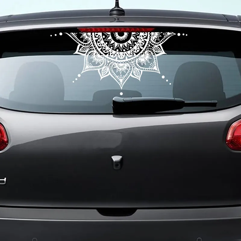 Boho Mandala Meditation Flower Decal Car Siter MT45 210308のハーフビニール