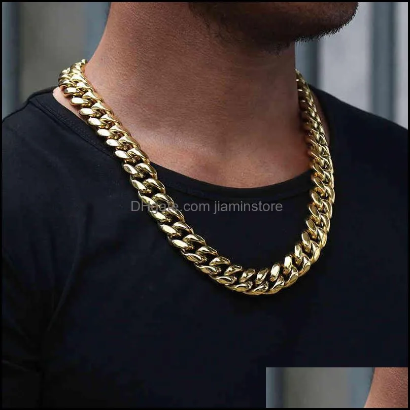 Miss Jewelry Hip Hop Men Women 14K 18K White Multicolor Gold Plated CZ Diamond Iced Out Cuban Link Chain Bracelet Necklace