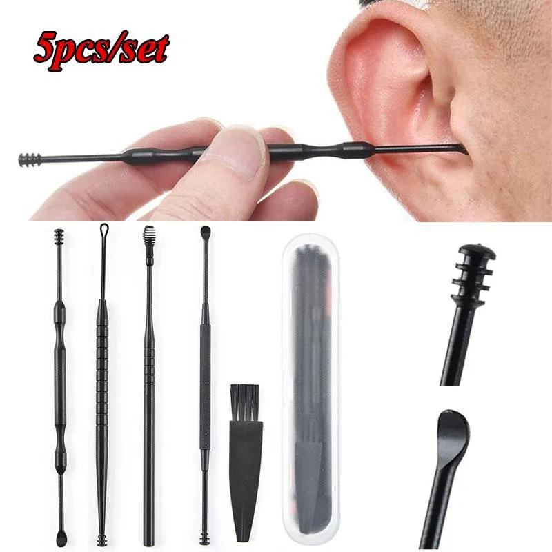 Outils à sourcils Pochoirs 5pcs / Set Ear Ear Cueillettes Cueillettes en acier inoxydable Coussin d'oreille Coussinette Couverte Picker Soins de haute qualité Outil propre