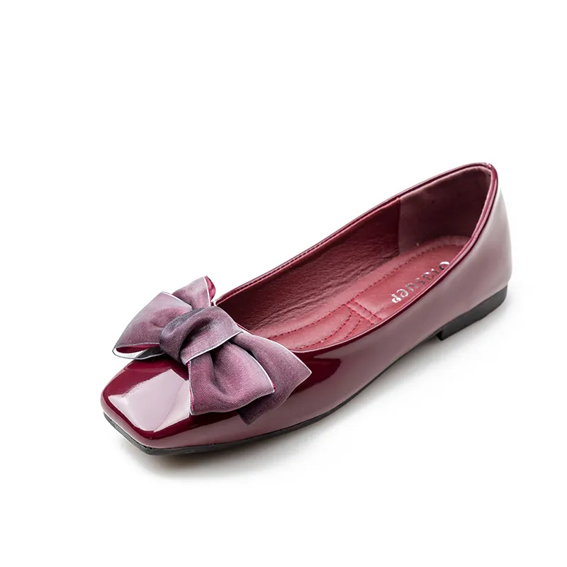 Pink leather sales flats womens