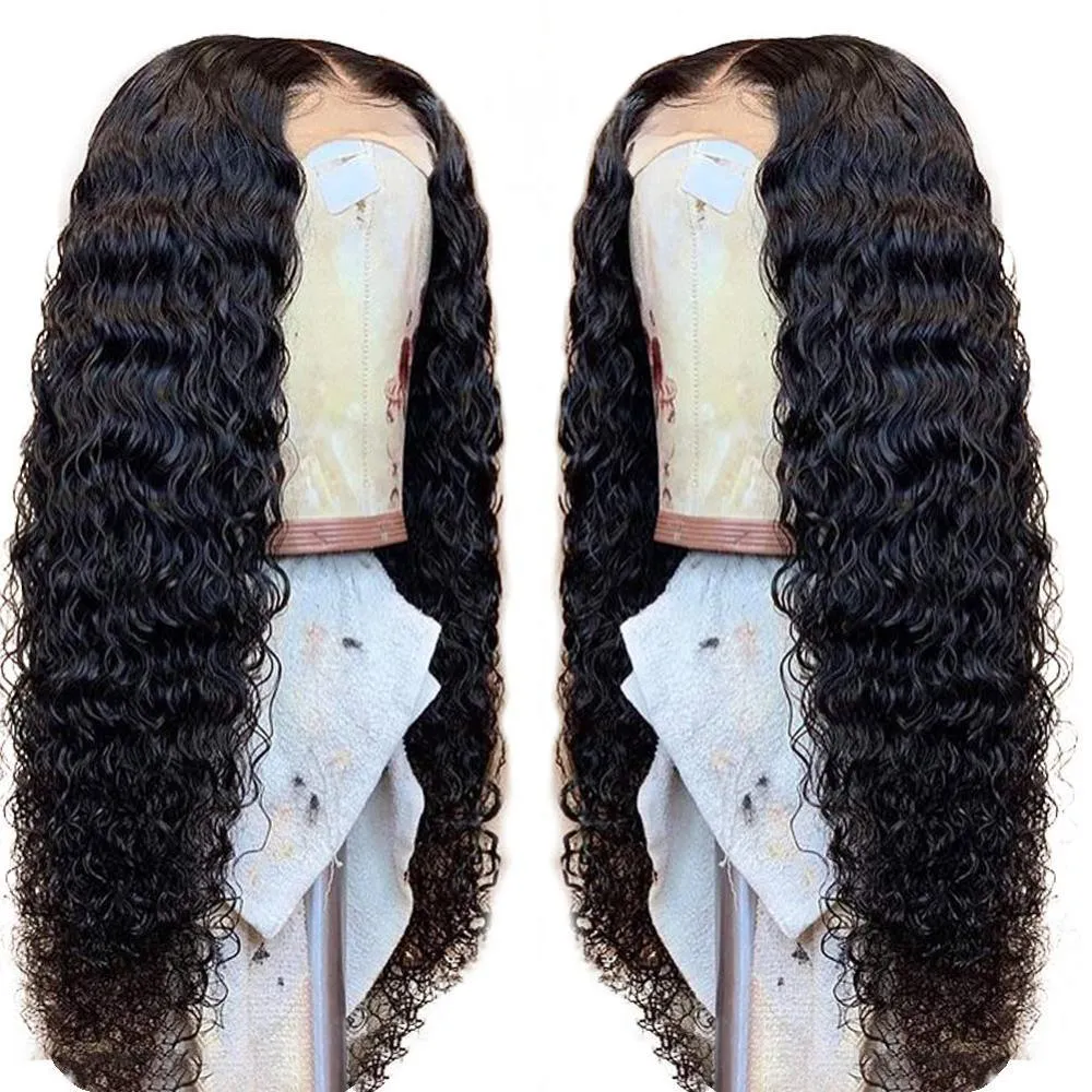 2021 new Black Long Curly Lace Front Wigs with Baby Hair for temperament Women 13x4 Curly Hair Lace Front Wigs