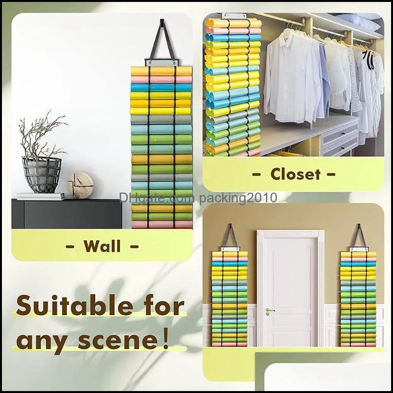 Storage Bags 2Pcs Organizer With 24 And 48 Roll Compartments Hanging Rack For Closet Wall Mount Door