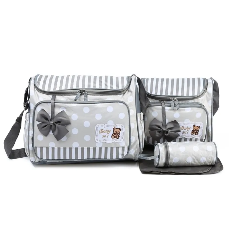4 pezzi / set borsa per pannolini borsa da viaggio messenger di grande capacità borsa per maternità multifunzionale borsa per allattamento per pannolini per neonati 211025