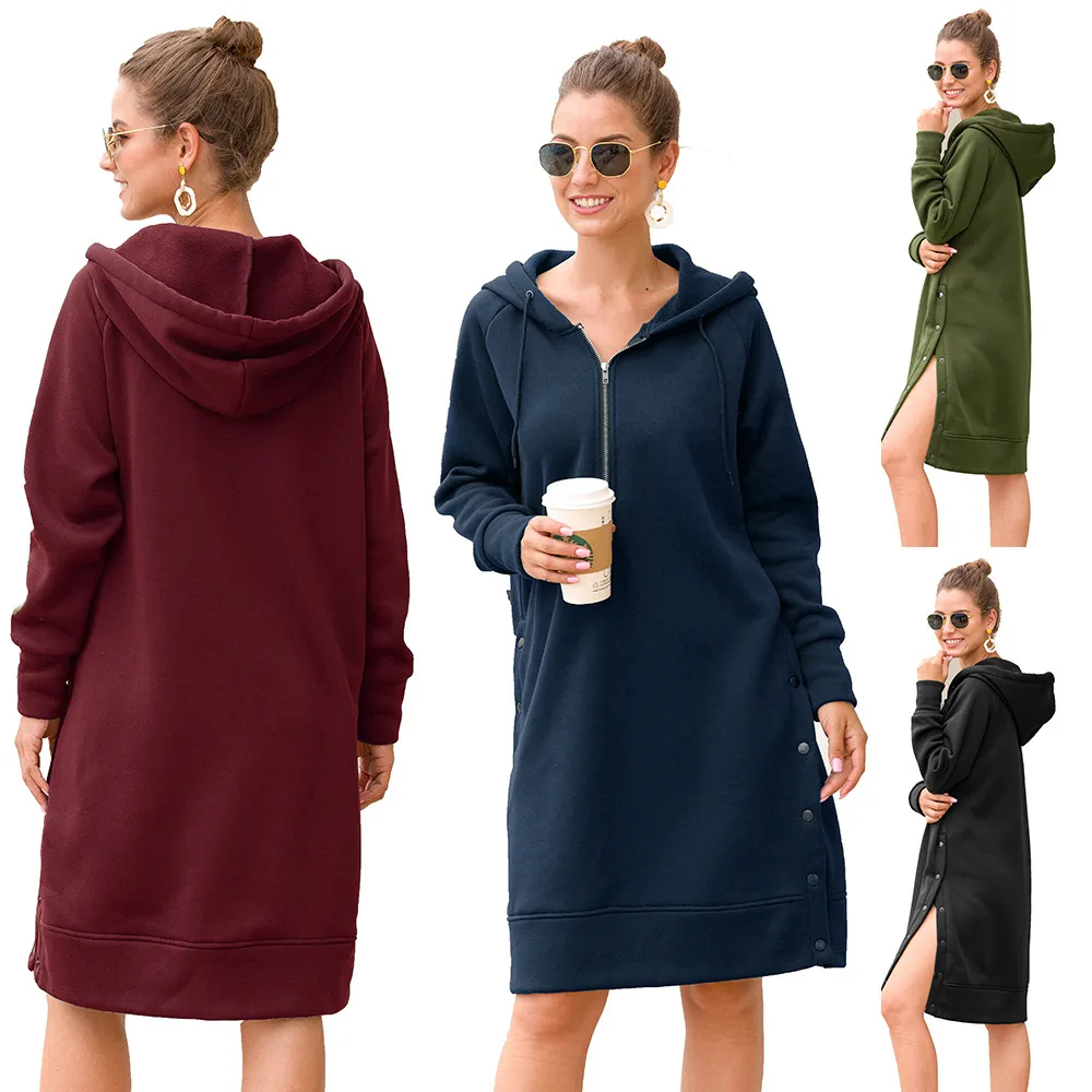 Sudadera con capucha larga suelta para Mujer, Jersey de manga larga, Sudadera de gran tamaño para Mujer, sudaderas con capucha, jerséis, vestido, Sudadera para Mujer