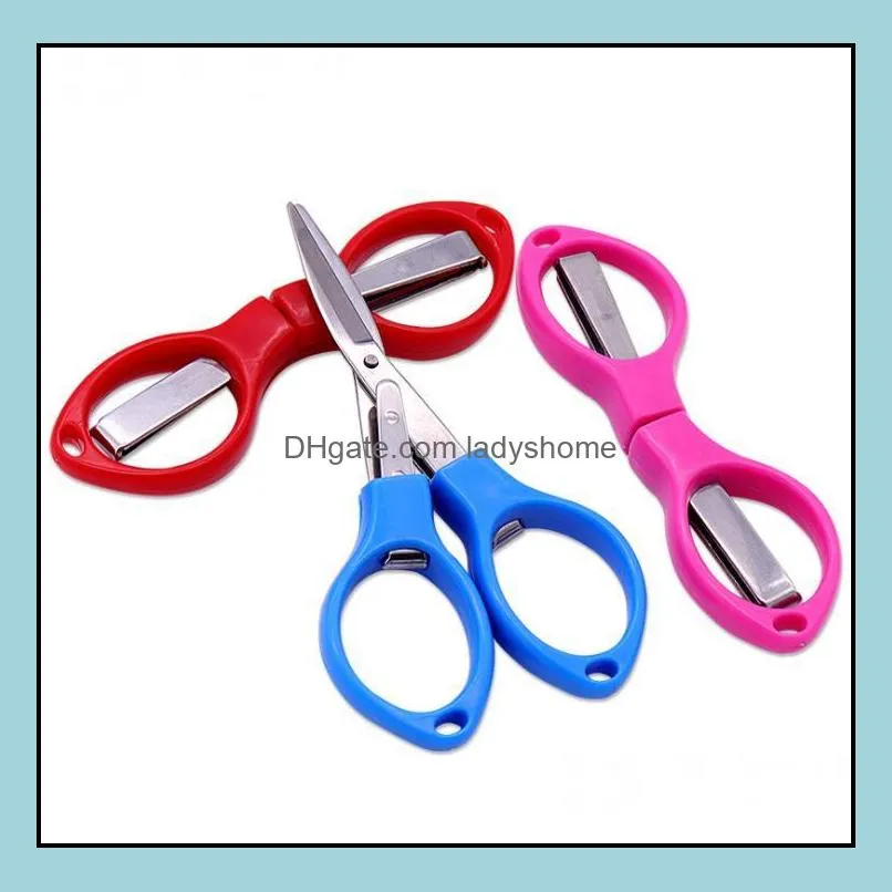 Folding Stainless Steel Scissors Fishing Scissor Keychain Camping Mini Cutter School Stationery HWE8232