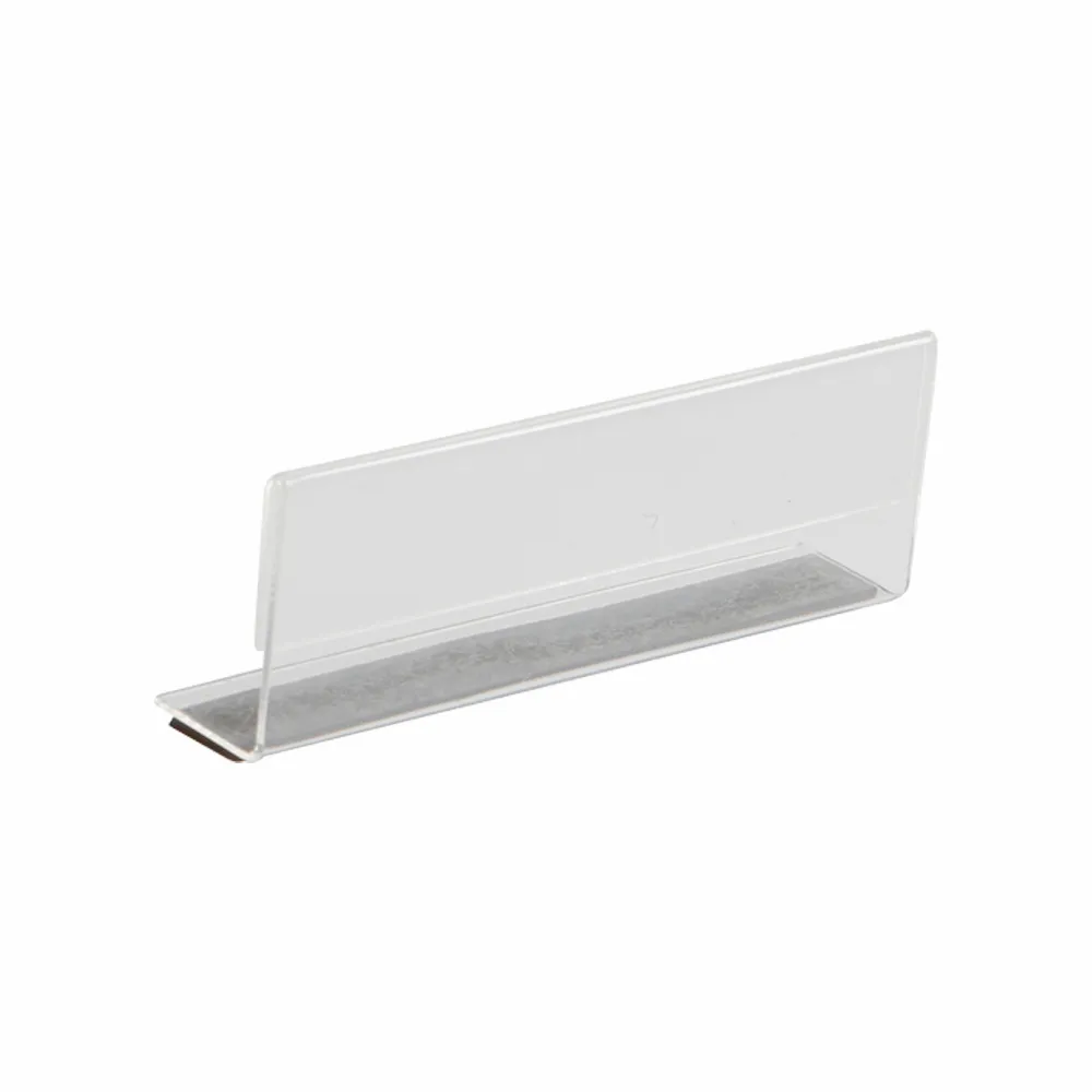 Clear T Shape Sign Holder Acrylic Pricing Display voor metalen plank