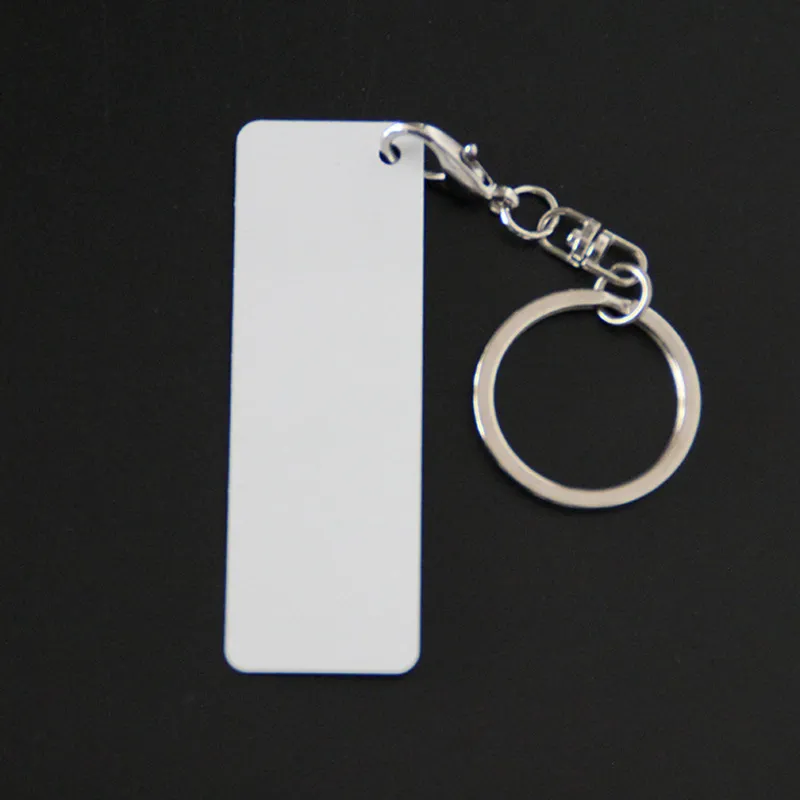 Dye Sublimation Blank Double-sided Metal Keychain DIY Rectangular Personalized Custom Keychains Aluminum Sheet