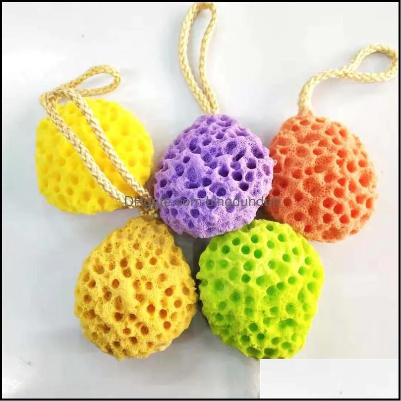 Scrubbers With rope bath ball, soft skin soaking water becomes larger, honeycomb imitation bath sponge ball