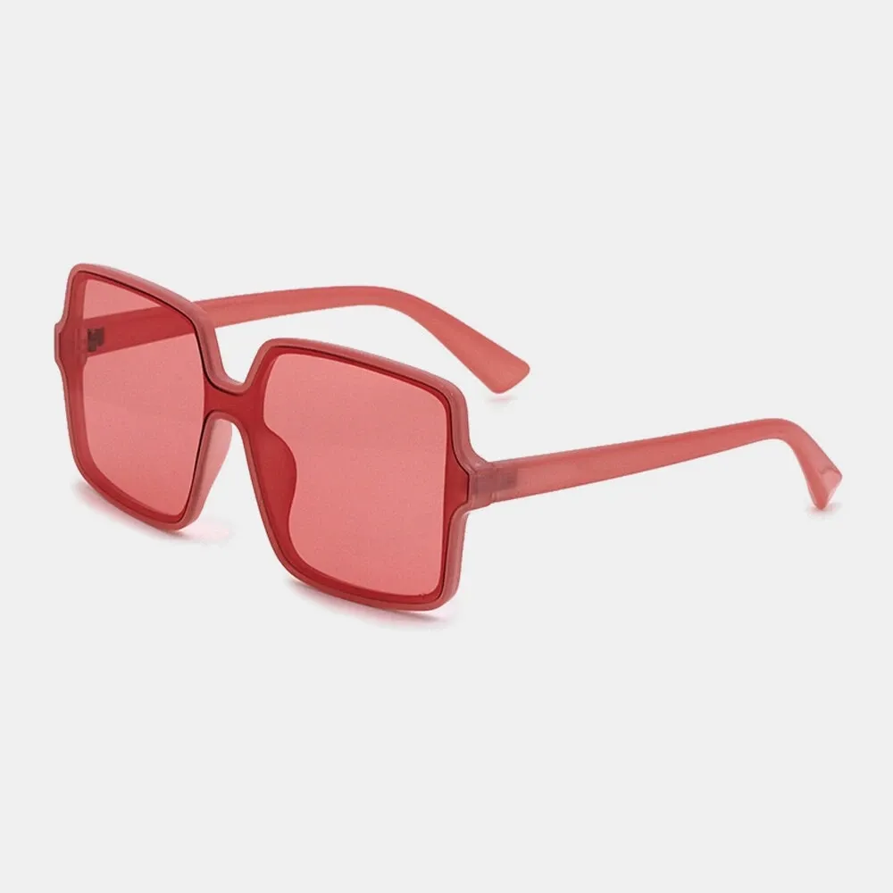 Unisex Square Transparent Full Frame Casual UV Protection Sunglasses