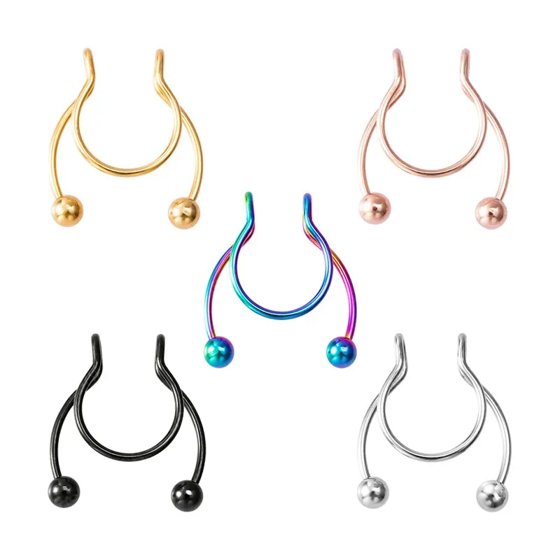 Moon Star Shiny Rhinestone Nose Clip Piercing Nose - Temu