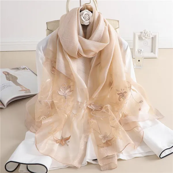 High Quality Embroidered Silk Wool Scarf For Women 2021 Ritu Kumar