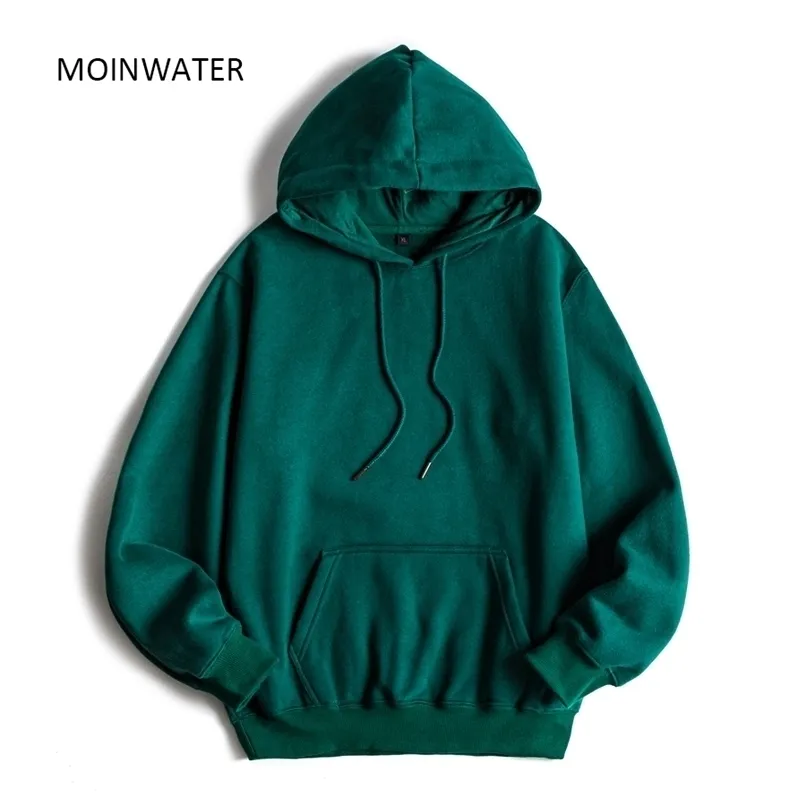 MOINWATER Brand Women Fleece Hoodies Lady Streetwear Sweatshirt Female White Black Winter Warm Hoodie Outerwear MH2001 211013