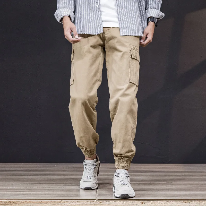 Top qualité Camouflage Cargo pantalon hommes 100% coton coupe ample militaire pantalon kaki pantalon décontracté homme pantalon Streetwear Joggers 4